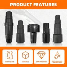 Universal Plastic Vacuum Cleaner Hose Adapter Reducer Accessory Kit Converter, Suitable For Vacuum Attachment Kits Adapters Dry Wet Plastic Vacuum Accessories Adaptors For Shop Vac Attachments, Home Renovation Tool Accessory, Vacuum Replacement Part - Black - View 8