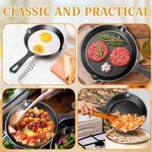 Modern Innovations Mini Black Cast Iron Skillet, Pre-Seasoned, Suitable For Baking Cookies/Brownies Or Cooking Eggs