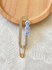 5pcs Flower Anti-Exposure Brooch Pins, Fashion Elegant Crystal Brooch Pins To Fix Clothes, Tighten Pants Waist, Skirt Waist, Stylish Accessories - Multicolor - View 6