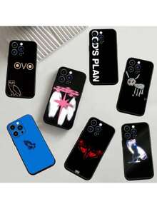 1pc Funda de Teléfono de Moda Drake O-OvO OWL de Silicona Suave Compatible con 16 15 14 13 12 11 Plus Pro Max Plus, Cubierta compatible con funda  17 pro max, funda  17 pro, funda  17, funda  16, funda  16 pro max, funda  15 - Z4 - Ver 3