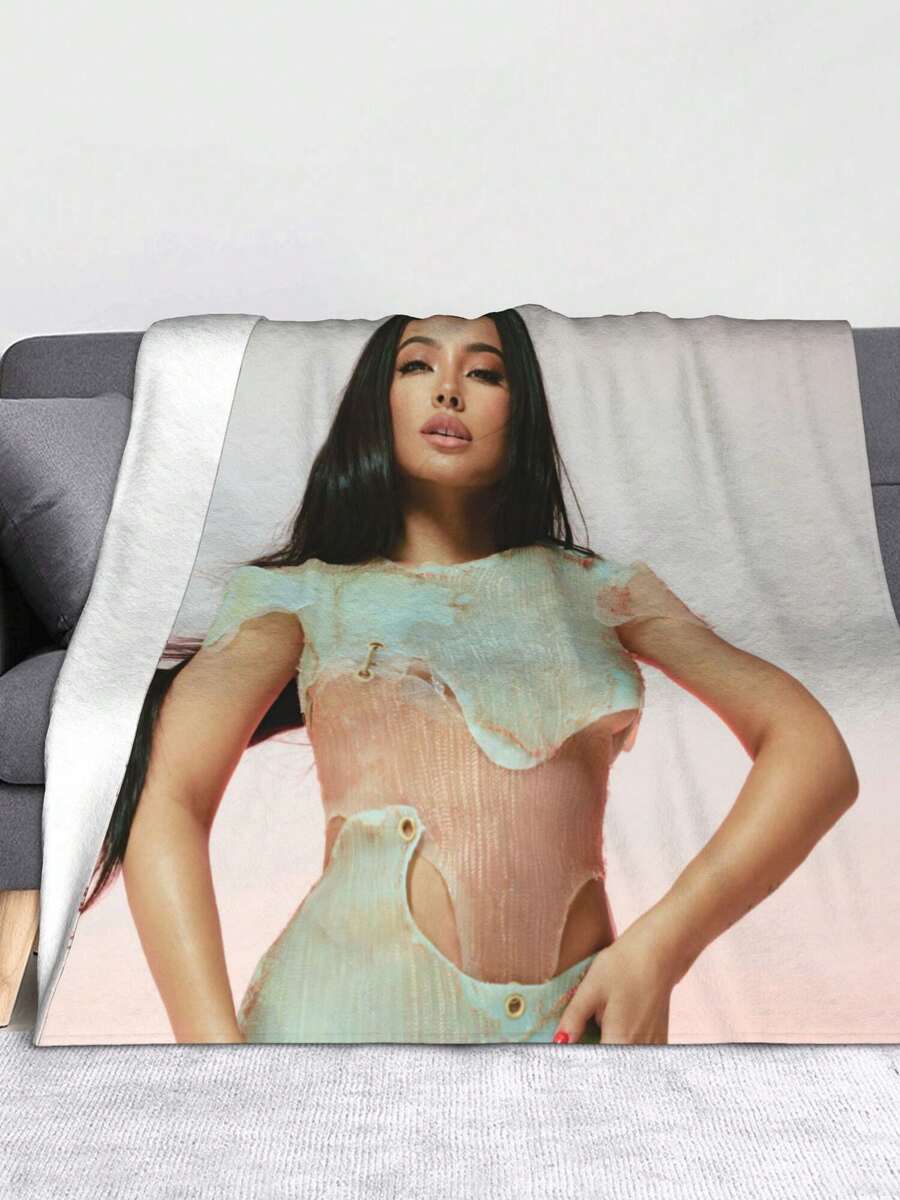 Becky G Variety Magazine Lightweight Warm Cozy Flannel 60*50 Inch Throw Blanket For Couch, Travel, Bed, Outdoor, Gifts For Women Men Adults Kids - Black - View 1