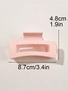 3个ABS哑光透明极简奶油色镂空方形发爪夹，日常发饰女士发夹休闲发饰 - 3件套-方形 - 查看 3