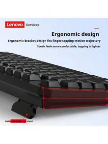 Lenovo KM101 Keyboard And Mouse Combo: Wired Mouse, Ergonomic Flat Keycaps, Silkscreened Characters That Won't Wear Off Over Time, USB Plug And Play, Suitable For Students, Offices, And Home Use. - Black - View 2