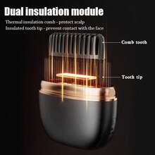 New Mini Straightening Brush, Portable Fashion Slouchy Hair Straightener, USB Rechargeable Flat Iron, Wireless Straightening & Curling 2-In-1 Hair Styler - Multicolor - View 6