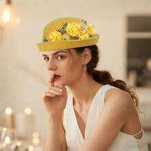 1pc Elegant Women's Felt Fedora Hat - Polyester Woven Lightweight Non-Stretch Hat, Suitable For New Year And Church Weddings - No Feathers, Hand Wash Or Dry Clean Only, Suitable For Daily Activities, Gatherings, Parties, Can Be Used As Holiday And Mother's Day Gifts, One Size Hair Sleep Cap - Other Colors for Style B - View 22