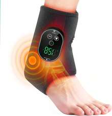 Foot Massager Cordless Ankle Massager With Heat, Ankle Heating Pad, USB Rechargeable Heated Brace Wrap Warmer, Ankle Heating Pad With 6 Heat Levels And 3 Vibration Modes, Heated Brace Wrap For Women Men (Black) - 1 - 查看 10