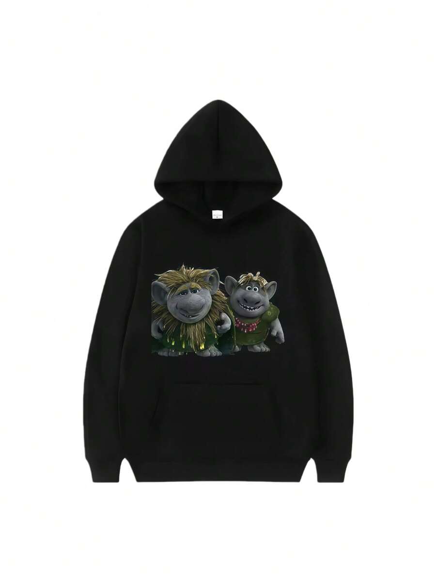 DisneySS Frozen ElsaS Olaf Anna Pattern Woman Fleece Loose White Autumn Tops Clothes Pullovers Ladies Cheap Hoodies Sweatshirts - màu đen - Xem 1