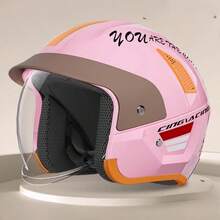 1pc Lightweight Retro Motorcycle Half Helmet, 3/4 Open Face, Riding Gear, Fashionable Winter Warm Motorcycle Helmet, Quick Release Buckle, Christmas/Holiday Gift