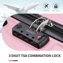 Lightweight 2 Piece Cabin Suitcase Set 20 Inch Carry On Luggage With Vanity Case ABS PC Hard Shell Spinner Wheels TSA Lock YKK Zipper For Travel - Pink - View 8