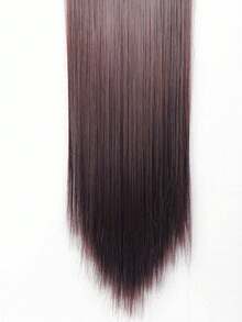 7片/套 18-32英寸夹式合成假发片，浓密自然的黑色假发片 - Dark Brown - 查看 8