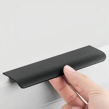 5个铝合金隐形拉手，免钻孔橱柜抽屉柜极简弧形拉手，哑光隐藏式现代简约家具门把手 - 彩色 - 查看 3