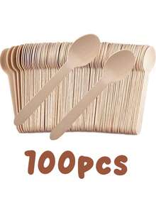 10-100 PCS Custom Personalized Dessert Spoon Engraved Your Idea,Text,Personalized Ice Cream & Coffee Spoons, Perfect For Weddings, Christmas, Valentine's Day, Graduations - High-Quality Bamboo Wooden Party Tableware,Multi-Functional,Durable,Ornamental,Reusable,Exquisite,Stylish,High-Quality,Colorful,Modern,Custom,Personalized,Unique,Home Refresh,Customized Dinnerware