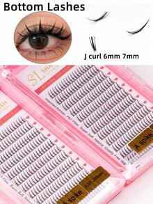 12 Rows 228PCS Premium A Shaped Spike Manga Clusters DIY Tail False Eyelashes 0.07 J D Curl 8-15mm Bottom Lash 6 7mm Natural Look Wispy Anime Cosplay Asian Style Individual False Eyelashes Extensions For Daily,Party,Makeup Tool Festive Christmas - màu đen - Xem 6