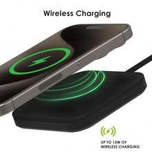 15W无线充电板，兼容 16/15/14/13/12/11 Max/XS，快速无线充电站，也兼容三星Galaxy S25/S24/S23/S22/S20 - 白色 - 查看 8