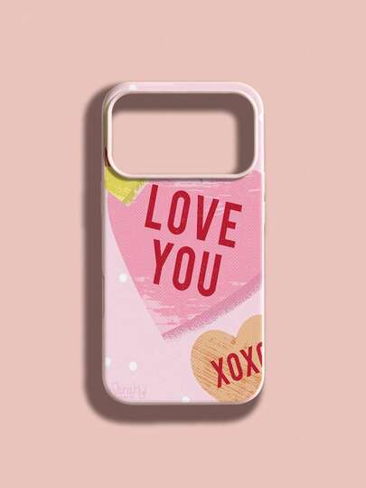 1pc Heart Pattern Liquid Silicone Shockproof Phone Case, Compatible With IPhone XS/XS Max/XR/11/12/13/14/15/16 Pro/Pro Max/14/15/16 Plus/17, Suitable For Both Men And Women, Can Be Given As Holiday Gifts