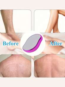 无痛物理脱毛器，采用水晶玻璃材质，易于清洁，可重复使用，身体护理脱毛工具