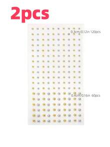 [1pc Waterproof Fake Piercing Set]A Total Of 180 Waterproof Fake Piercing Sets, Including Self-Adhesive Lip Rings, Eyebrow Rings, Nose Rings, And Navel Accessories - Multicolor - View 11