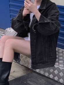 休闲宽松女式牛仔夹克