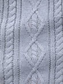 Boys' Collegiate Style Solid Color Cable Knit Sweater Vest