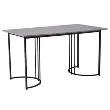 Dining Table 140 X 80 Cm (1 Piece), Modern Kitchen Table, Metal Frame, Rectangular Dining Table With Modern Marble Pattern, Kitchen Table With Adjustable Legs For Dining Room/Living Room, Grey - Grey - View 10