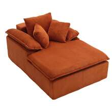 Un sofá reclinable de 46 cm de alto, diseñado para interiores y sin marco. Un sofá reclinable de lectura más cómodo, con amplios reposabrazos que no requiere instalación. - Naranja - Ver 9