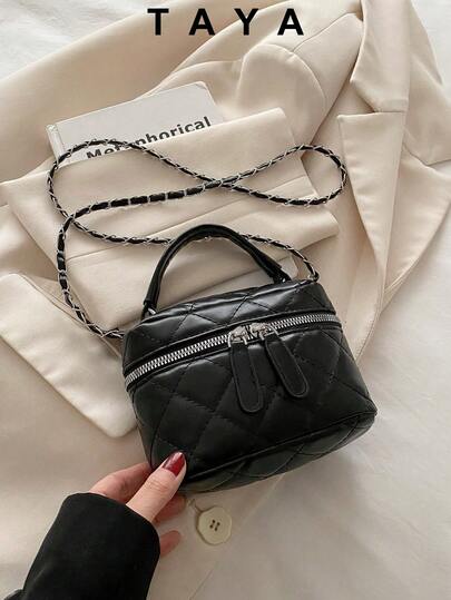 Lightweight Mini Bag, Chain Bag, Quilted Bag, Handbag, Bucket Bag, Suitable For Girls, College Students And Office Ladies, Perfect For Office, University, Work, Commuting, Outdoor Activities, Travel And Picnics.