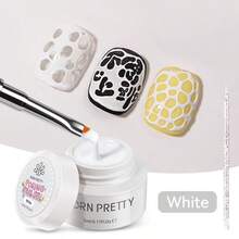 BORN PRETTY Poke Poke Nail Art Gel Glue 5ml Black White Wave Texture Nail Painting Drawing Gel Soak Off UV LED Varnish - Clear - View 10