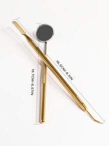 2 Pieces Lash Lift Tool, Professional Eyelash Separator Tool & Lash Mirror, 2 In 1 With Comb Stainless Steel Metal Lash Perm Lift Rods For Eyelash Eyebrow Comb Perming Tinting Curling Extension Supplies(Multi Color) - Multicolor - View 2