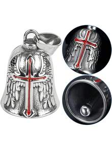 Llavero con campana de motocicleta de ángel de la guarda, campana de aceite de motocicleta, ángel de la guarda, con anillo para colgar, adecuado para bicicletas, automóviles, motocicletas y bicicletas eléctricas. - Rojo - Ver 6