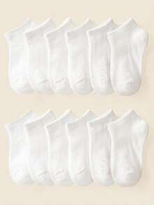 20 Pairs/Set White Children's Socks, Breathable, Comfortable, Versatile And Suitable For School, Including Ankle Socks - White - View 31