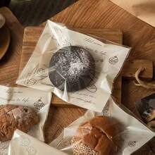 透明米色玻璃纸礼品袋，复古印花装饰糕点袋，食品派对礼品袋（适用于自制糖果）、婚礼、节日礼物包装、咖啡馆风格、防油厨房用品、厨房配件、情人节礼物 - 彩色 - 查看 7