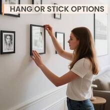 Juego de 2 marcos para cuadros de 8x 10, imgenes de 5x con tapete o 8x 10 sin tapete, Marcos Para Fotos Pared, Negro. - 8x10 - Ver 5