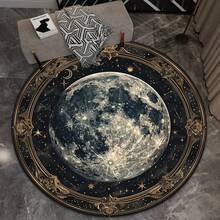 1 Pc Flannel Luxury Moon Round Carpet - Soft Stylish Decorative Area Rug, Rugs For Livingroom Carpets For Bedroom Living Room Rug, Suitable For Bedroom & Living Room - 彩色 - 查看 4