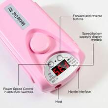 便携式专业美甲钻 35000 RPM，可充电电动指甲锉机，电子锉刀，用于丙烯酸凝胶抛光去除，无线电子锉刀带批头套件，适用于美甲沙龙家庭，美甲工具，黑色