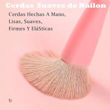 Viaje rochas para maquillaje, Brochas de Viaje, 4 en 1 Juego de brochas de maquillaje, brocha para base de doble punta para base, corrector, cejas, sombra de ojo, con 2 esponjas cosméticas - rosa - Ver 5
