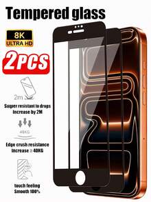 2-Pack 9H 9D Full Screen Tempered Glass Screen Protector, Compatible With IPhone 17 Pro Max. 9H Hardness High-Definition Tempered Glass Screen Protector, Full Screen Tempered Glass Protection, Scratch-Resistant And Durable, Compatible With Apple 17/Air/17 Pro/16 Pro Max/15 Pro Max/14 Pro Max/13/12/11 Pro Max/7/8/SE2/X/Xs/Xr/Xs Max. - Clear - View 28