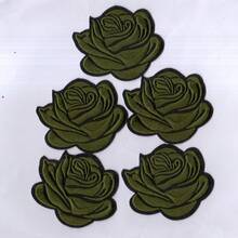 5 piezas de parches bordados con flores de rosa, parches decorativos de aplicación para chaquetas, jeans, camisetas, bolsos - Multicolor - Ver 8