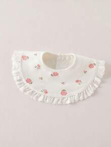 新生儿纯棉心形围兜，婴儿防口水巾，公主风超大双层围兜 - 彩色 - 查看 11