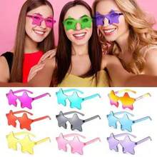 星形糖果色无框趣味星星眼镜，男女皆宜，派对礼品，女士星星眼镜，时尚星星眼镜，派对眼镜，沙滩配饰，婚礼、生日派对、旅行、新娘送礼会、单身派对、婚礼、新娘团队礼品 - 紫色 - 查看 2