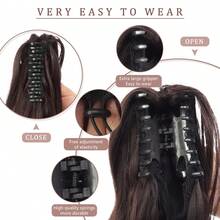 Autumn Winter Braided Curly Claw Clip Wig - High Ponytail Friendly, Easy Daily Wear - Multicolor - View 5