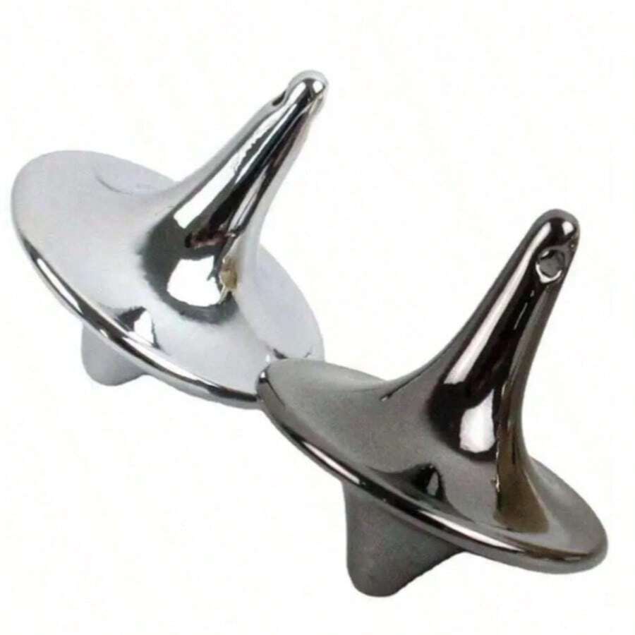 1pc Stainless Steel Movie Spinning Top Toy, Helps Relieve Stress, Adds Entertainment - Black - View 1