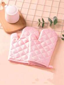 1pc/2pcs/4pcs Heat-Resistant And Heat-Resistant Microwave Gloves, Suitable For Household Kitchen Tools, Steamers, Baking Protective Equipment, Western Cuisine, Hotels, Bakeries, And Dessert Shops - Pink - View 2