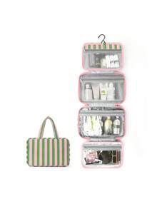 Multifunctional Four-Fold Toiletry Bag With A Hook, Portable Travel Makeup Organizer Bag, Suitable For Cosmetics, Medicines, Shampoos, Bathroom Supplies, Ideal For Business Trips, Vacations, And Everyday Use. Wash Bag For Travel For Bathroom Large Capacity Makeup Bag For Men For Women - Multicolor - View 9