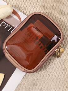 1pc PU Leather Small Capacity Makeup Bag, Compact & Convenient, Data Pouch, Coin Purse, Lipstick Case, Inner Net Pocket, Clutch Bag, Women Cosmetic Bag, Men Toiletry Bag, Storage Bag, Home Makeup Bag, Space-Saving, Dorm Makeup Bag, Fashionable & Practical, Waterproof, Easy To Store Small Items - Multicolor - View 12