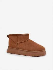 Women's Snow Boots With Platform, Lined With Fur, Camel Vesirae - Stylish, Comfortable, Warm Winter Footwear For Everyday Wear Black Brown - Brown - View 3