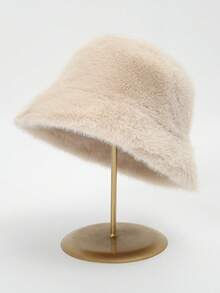 1顶女士纯色毛绒帽，柔软舒适保暖简约风，休闲百搭防风，适合日常佩戴，可搭配围巾，秋冬季装饰 - 彩色 - 查看 25