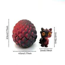 4/5 pièces Ensemble d'œufs de petit dragon cristallin imprimé en 3D, petit dragon mignon à retourner, œuf de dragon réaliste, modèle créatif de décoration, convient pour la décoration de la maison et du bureau, le meilleur cadeau artisanal pour hommes et femmes (couleur des yeux aléatoire) - Multicolore - Voir 6