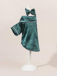 1 Bộ đồ ngủ và mặc nhà bằng satin, váy cho thú cưng cổ Peter Pan, váy len dày ấm áp cổ Peter Pan bằng ren cho chó và mèo. - Nhiều màu - Xem 4