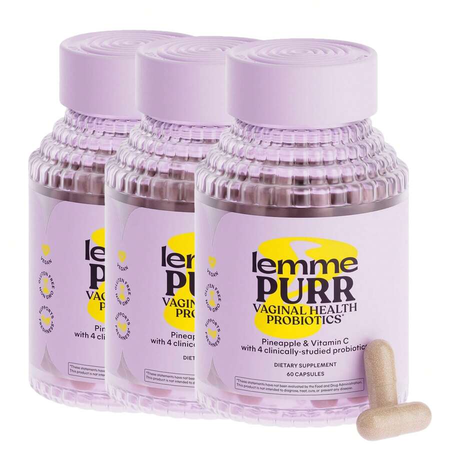 Lemme Purr Vaginal Probiotics For Women (60 Veggie Caps) – 4 Clinically-Tested Strains, Supports PH Balance, Urinary Tract & Vaginal Health, Pineapple & Vitamin C - 3 CÁI - Xem 1