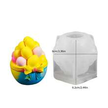 1 Stück Ostereikerze Form mit Relief Schmetterling, Klee, Henne Muster, Ei Gips Harz Kunsthandwerk Ornamente für Ostern Dekorationen und kreative handgemachte Geschenke